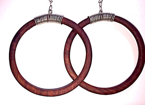 wooden hoop earrings