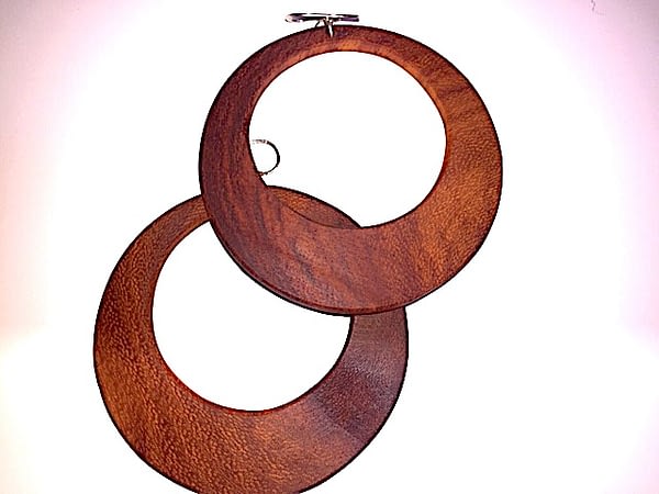wooden hoop earring